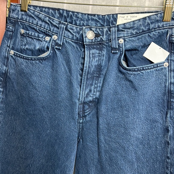 Rag & Bone Maya High Rise Ankle Wide Leg Bride Trail Blue Jeans Womens Size 28 - Picture 8 of 11